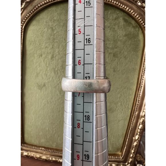 Signed LC Green Faceted Stone Ring Size 7 Boho Statement Tribal Style Abalone - Picture 10 of 12